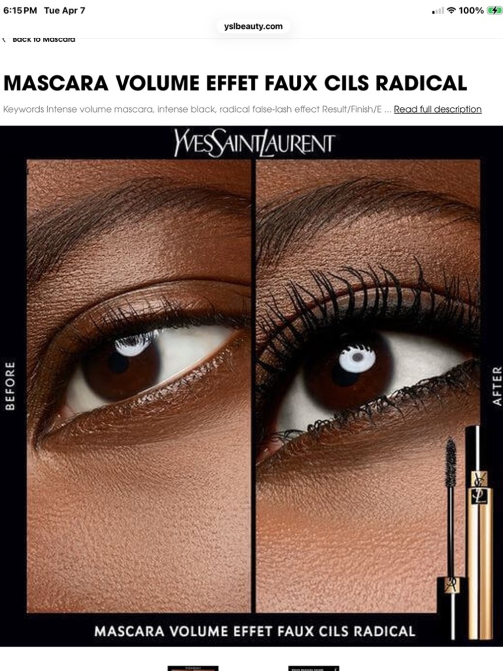 3 Yves Saint Laurent Volume Effect Faux CILS Radical Mascara in Black Over Black - Picture 7 of 16